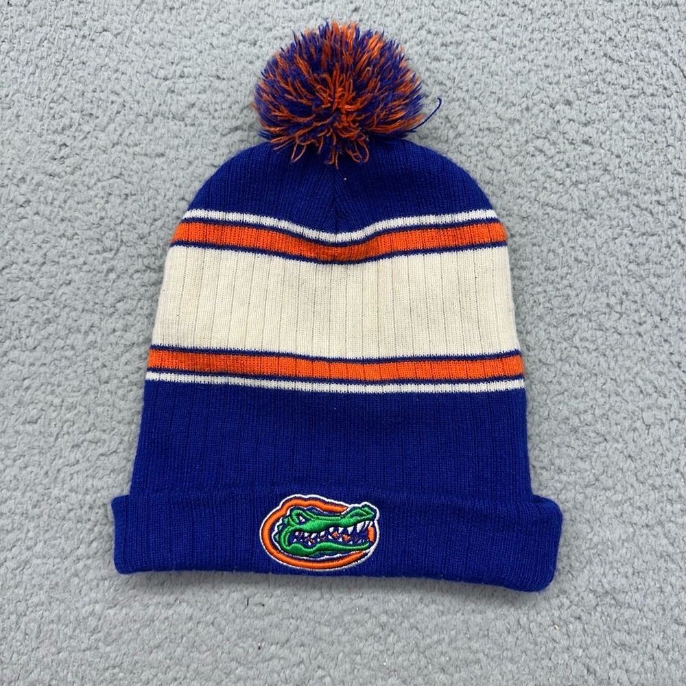 Collegiate Headwear Florida Gators Beanie Blue Orange White Unisex Pom-Pom Hat